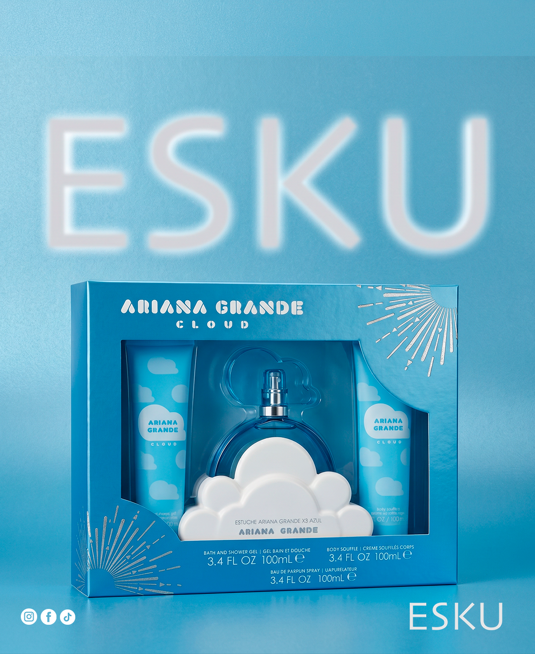 Estuche Ariana grande x3 azul